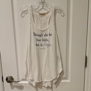 White Lace Tank Top with Quote